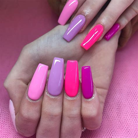 Coffin Nails Different Shades Of Pink Gorgeous Nails Design For My