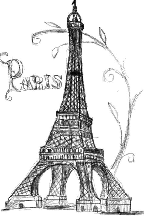 Easy And Beautiful Eiffel Tower Drawing And Sketches Pretty Drawings