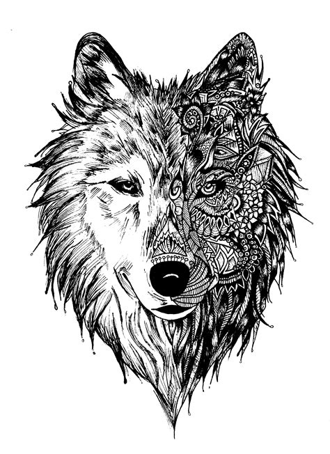 Https://favs.pics/tattoo/black And White Wolf Tattoo Design