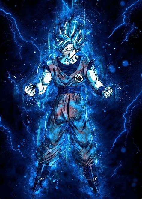 Super Saiyan Blue Goku Poster By El Rik Displate In 2022 Dragon