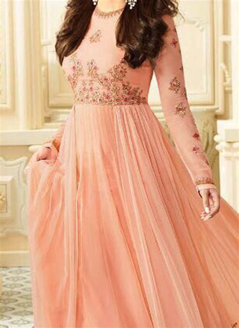 Kareena Kapoor Peach Anarkali Suit Salwar Kameez Designer Collection