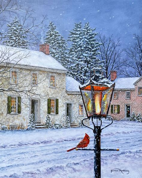 Winter Art Snow Painting Christmas Painting Country Art Etsy