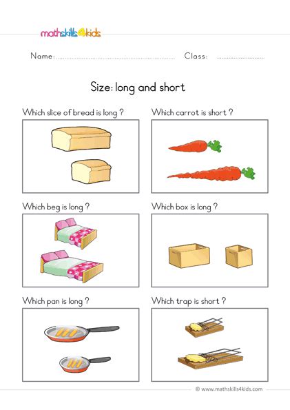 Comparing Sizes Worksheets And Games For Preschool Math Skills