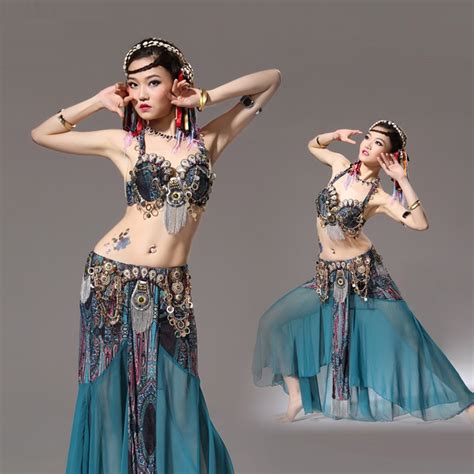 Belly Dance Costumes Luxury Tribal Bra Toplong Skirt With Belt 2pcs