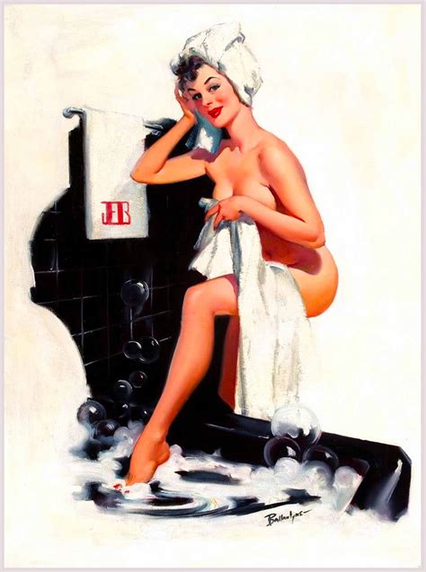 1940s Pin Up Girl Bath Time Black Tub Picture Poster Print Etsy