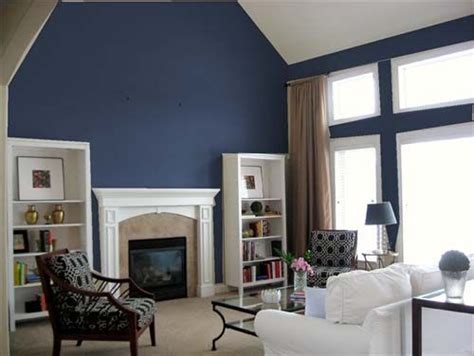Dark Blue Accent Wall Vaulted Ceilings Blue Accent Walls Navy Blue