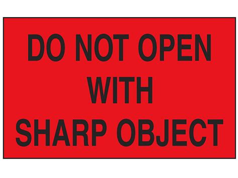 Etiqueta Adhesiva Do Not Open With Sharp Object 3 X 5 S 2582 Uline