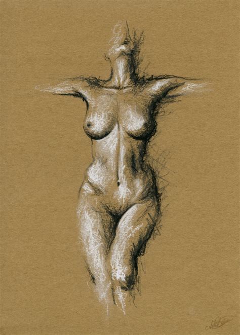 Nude Naked Anatomy Drawing Illustration Print Sketch Etsy