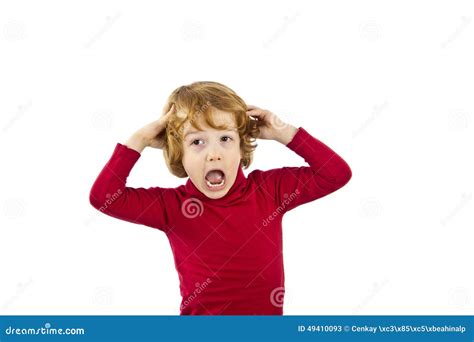 Child Pulling His Hair Stock Image Image Of Head Hair 49410093