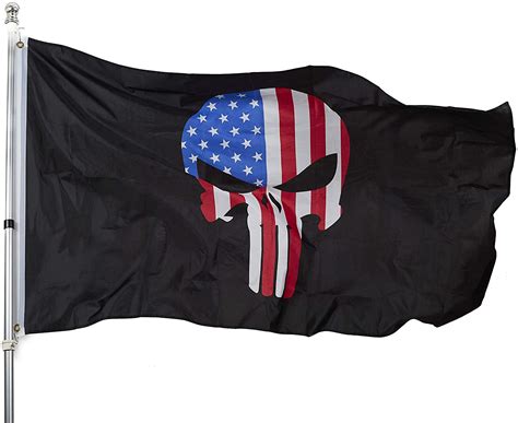 Homissor Punisher Skull Flag 3x5 Demon Punisher Memorial American