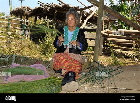 portrait-of-a-woman-in-a-hmong-village,-mae-hong-son,-northern-stock