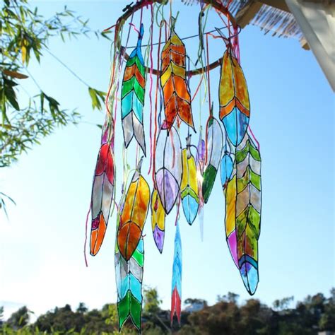 Faux Stained Glass Feathers Tip Junkie