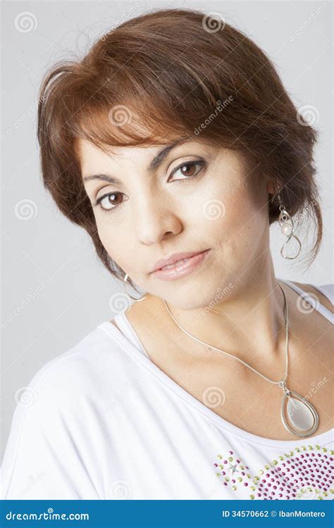 Latin Pretty Middle Aged Woman Stock Photography Image