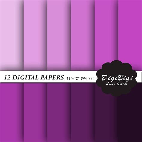 Purple Digital Paper 12 X 12 Solid Color Purple Paper Solid Etsy