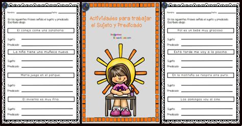 Fichas Para Trabajar El Sujeto Y Predicado Imagenes Educativas