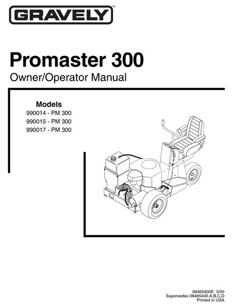 GRAVELY PROMASTER OWNER S OPERATOR S MANUAL Pdf Download ManualsLib