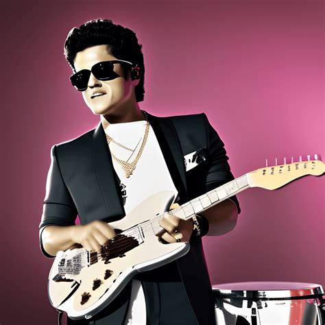 Bruno Mars Wearing Dark Shades Playing The Bongos · Creative Fabrica