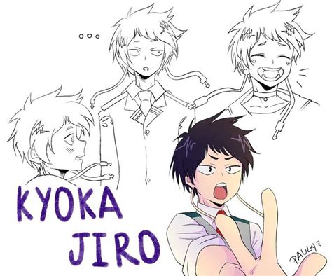 An Image Of Some Anime Characters With The Words Kyoka Jiro Written On Them