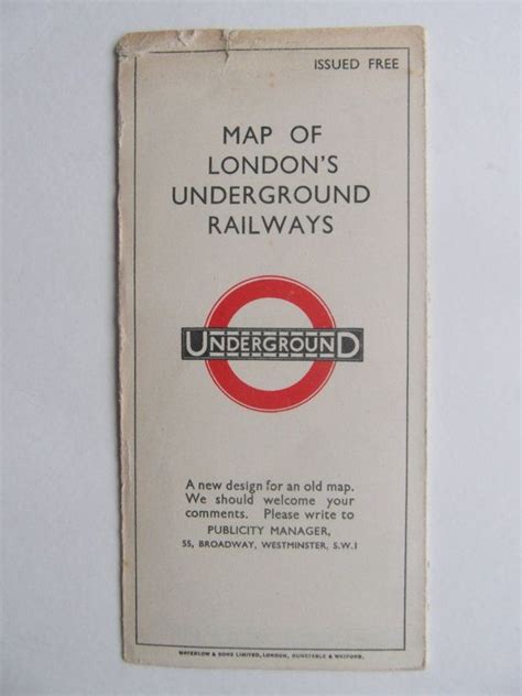 Original 1933 First Edition Harry Beck London Underground Pocket Map