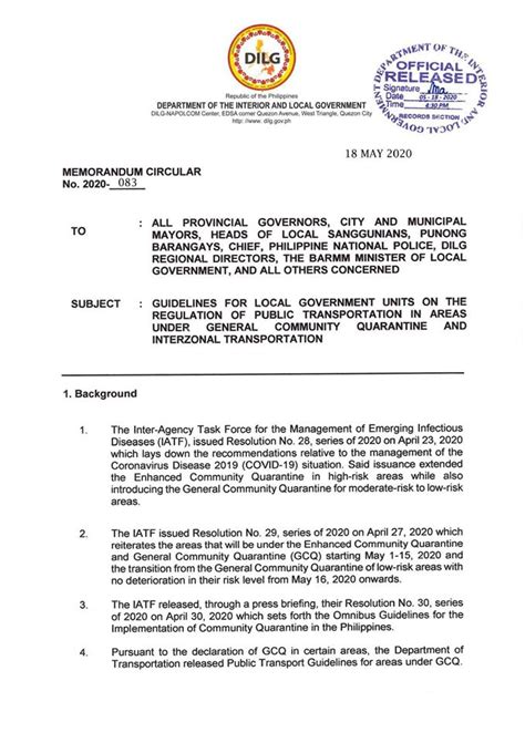 League Of Cities Of The Philippines Dilg Memorandum No2020 083