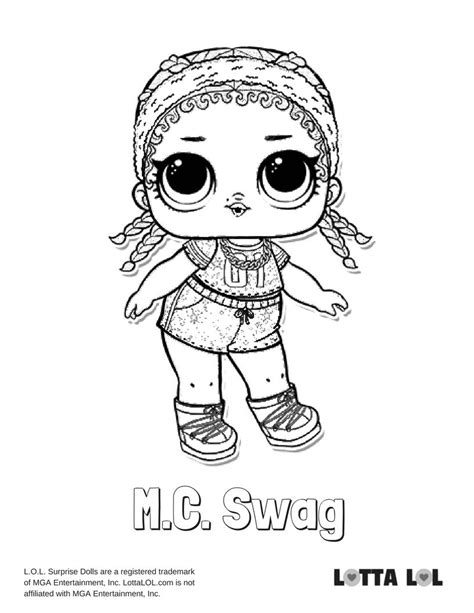 Mc Swag Lol Doll Coloring Page Jackoigentry
