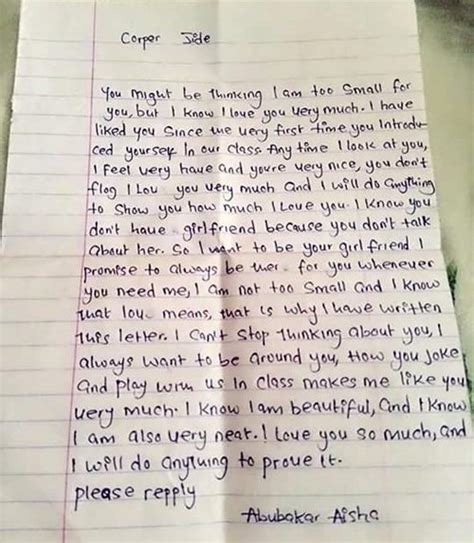 Young Girl Sends Love Letter To Her Teacher Who Is A Corps Member