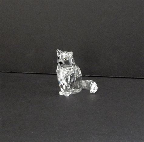 Vintage Swarovski Crystal Sitting Cat Etsy Cat Sitting Vintage Cat