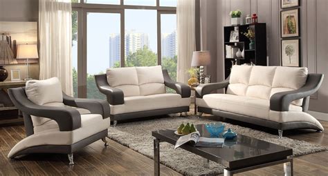 G259 Modern Living Room Set White And Gray By Glory
