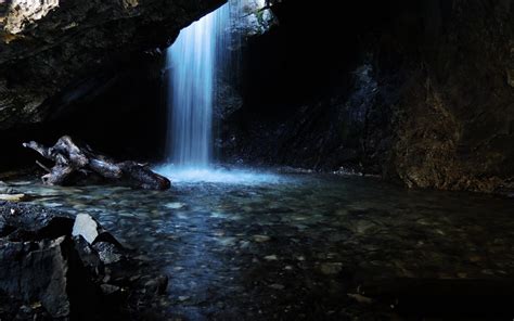 🥇 Water Mountains Cave Rocks Waterfalls Slow Shutter Wallpaper 68198