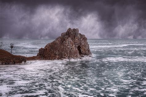 Wallpaper Landscape Sea Bay Rock Nature Shore Snow Winter