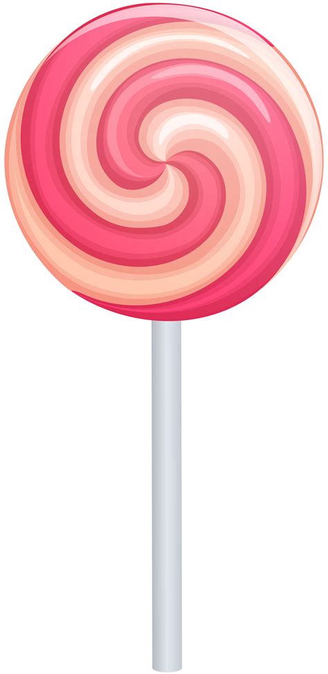 A Pink And White Striped Lollipop On A Stick