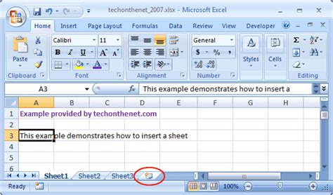 Ms Excel 2007 Insert A Sheet