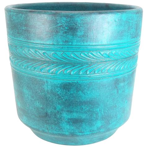 Outdoor pots need a little more thought. PR Imports 20.5 in. Dia Turquoise Blue Clay Tall Outdoor ...