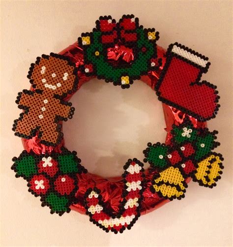 Christmas Wreath With Perler Beads