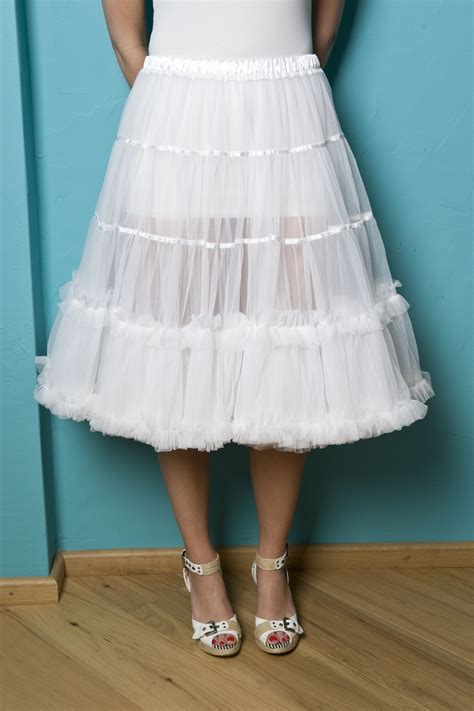 S Petticoat Luxurious Mesh Satin White