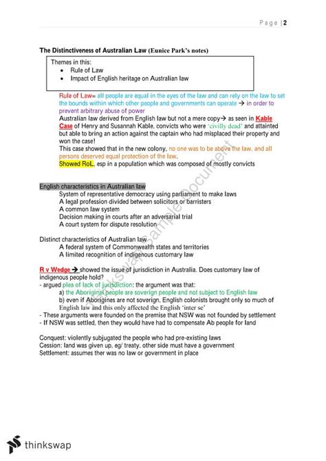 Introducing Law Notes Laws1052 Introducing Law And Justice Unsw