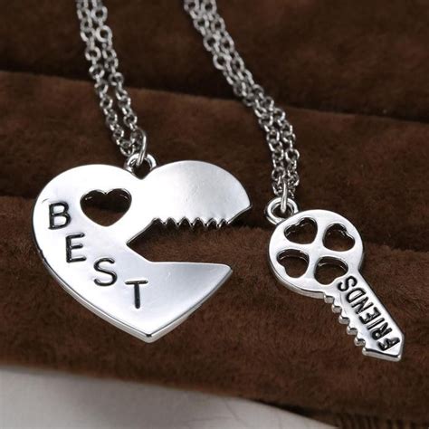 2 Piece Best Friends Bff Vintage Puzzle Pendant Friendship Necklace Best Friend Jewelry