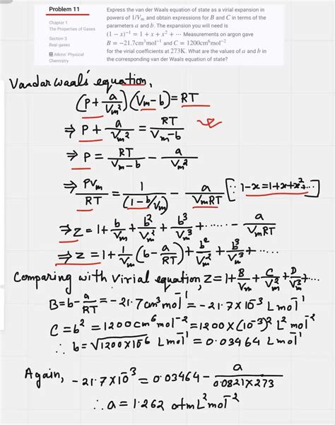 Solved For A Gas That Follows The Van Der Waals Equation Of State The Inversion Temperature Can