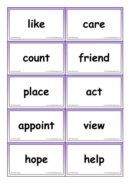 Microsoft Word Viewer 97 Root Word Cards First School Years