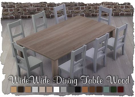 Devilicious Sims 4 Studio Wood Dining Table Sims 4 Cc Furniture