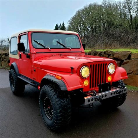 1983 Jeep Cj7 Restored Guards Red 6 Cyl At For Sale Jeep Cj 1983 For