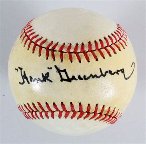 Hank Greenberg Signed Baseball Tigers Coa Jsa Memorabilia Expert