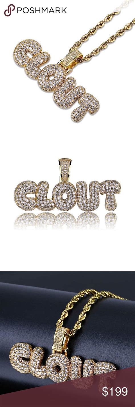 Clout Bubble Letter Iced Out Chain Mens Accessories Jewelry Chain