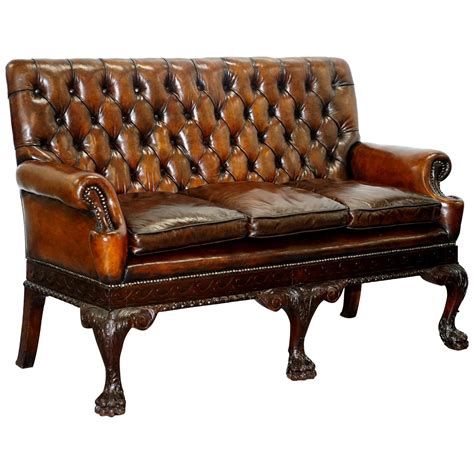 Irish Hand Carved Armchair With Lions Heads And Hairy Paw Feet For Sale
