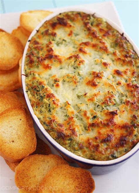 Hot Cheesy Spinach Artichoke Dip The Comfort Of Cooking