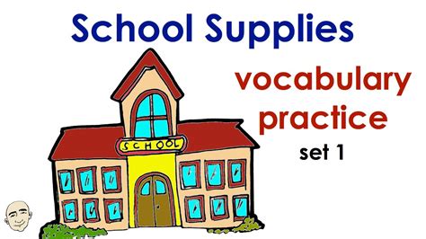 School Vocabulary Set 1 Easy English Conversation Practice Esl Efl Youtube