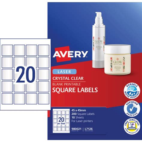 Avery 2 Inch Square Label Template