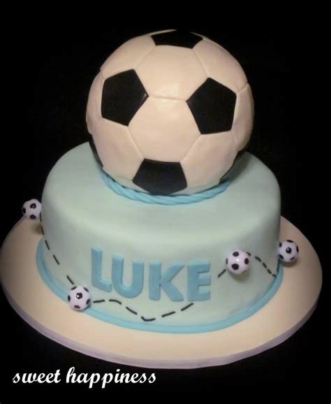 Soccer Themed Blue Birthday Cake Visit Our Facebook Page