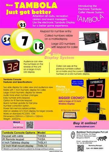 Tambola Housie Bingo Electronic Display At Best Price In Bengaluru