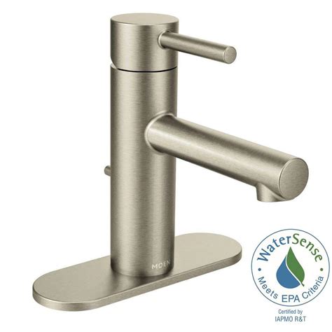 Their needs and insights drive give your bathroom an elegant touch with the moen eva two handle centerset lavatory faucet with drain assembly. MOEN Align Single Hole 1-Handle Bathroom Faucet in Brushed ...